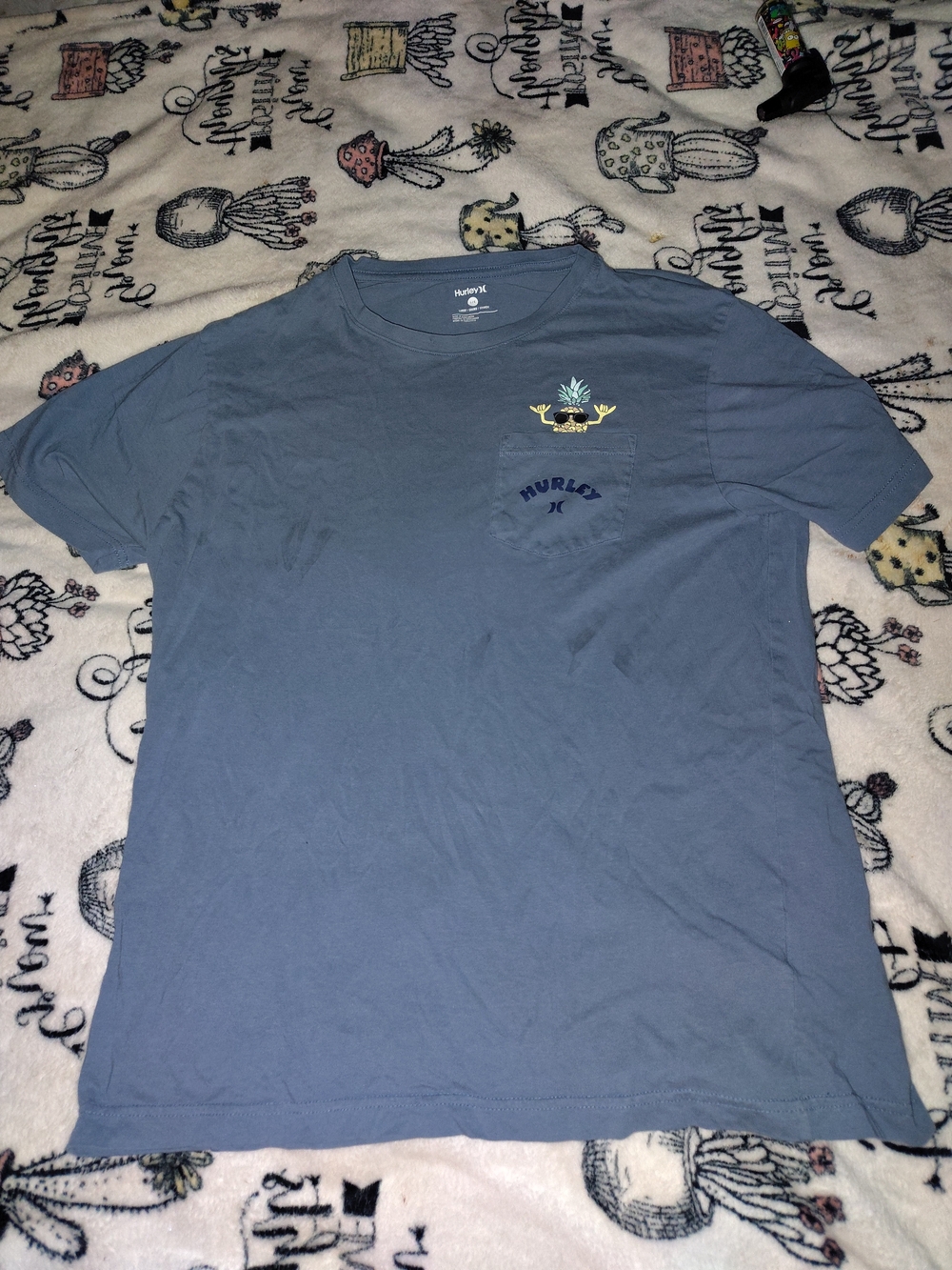 Hurley Men's Blue Graphic Chest Pocket T-Shirt